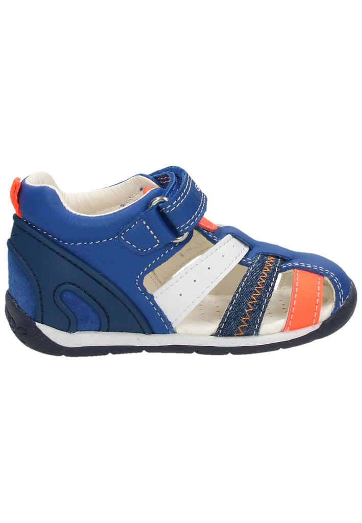 Geox Halbschuhe Leder/Textil Blau/Orange