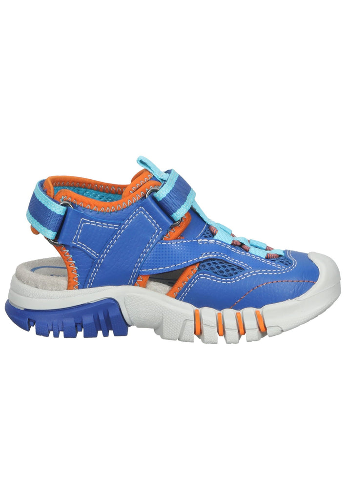 Geox Halbschuhe Lederimitat/Mesh Blau/Orange