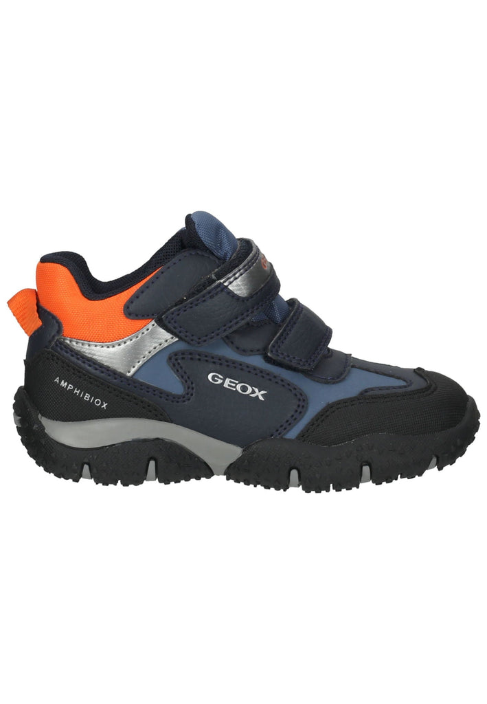 Geox Halbschuhe Lederimitat/Textil Navy/Orange