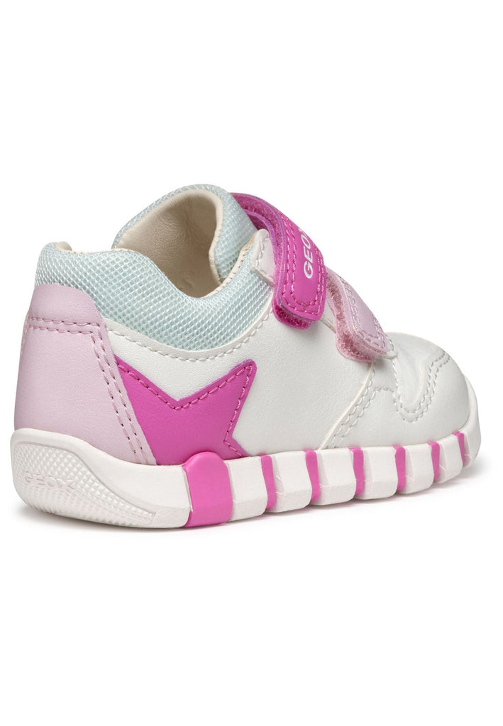 Geox Halbschuhe Lederimitat/Textil Weiß/Pink