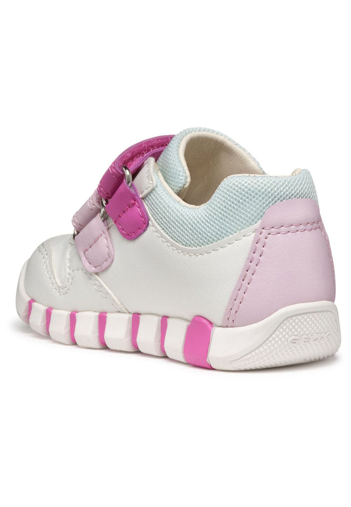 Geox Halbschuhe Lederimitat/Textil Weiß/Pink