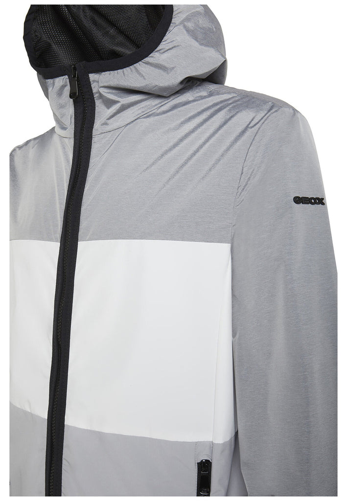 Geox Jacken 100% Polyester Grau/Weiß