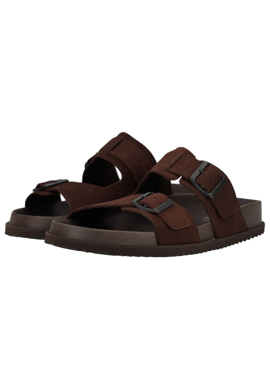 Geox Pantoletten Leder Dunkelbraun