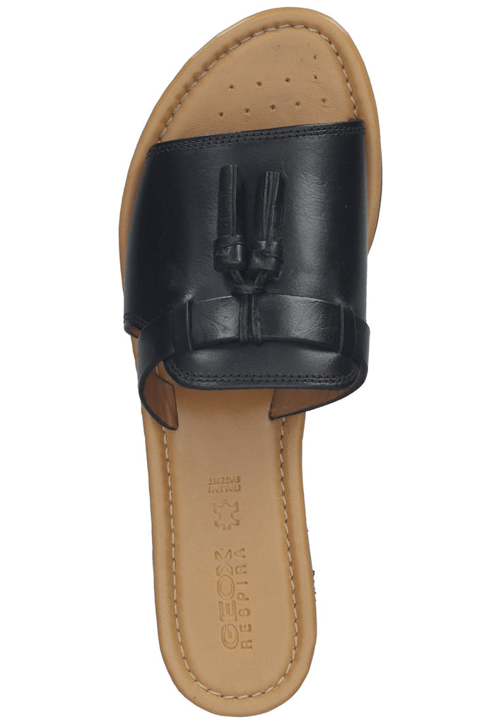 Geox Pantoletten Leder Schwarz