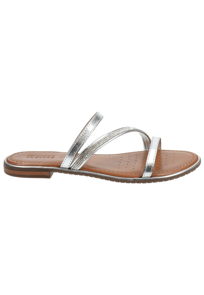 Geox Pantoletten Leder Silber