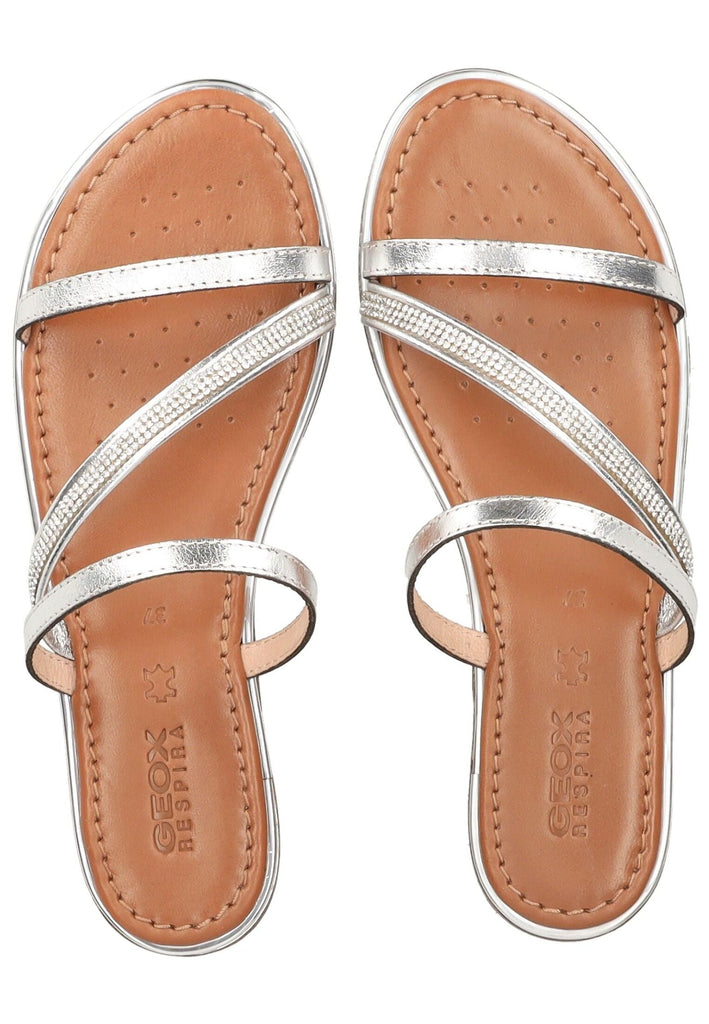 Geox Pantoletten Leder Silber