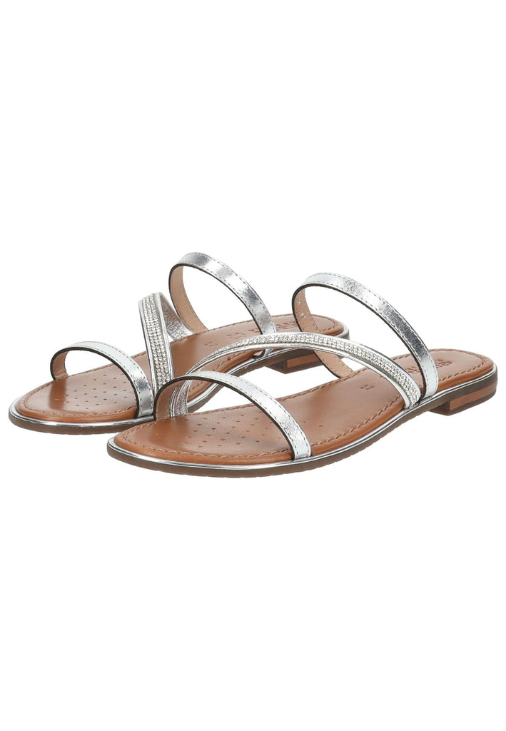 Geox Pantoletten Leder Silber