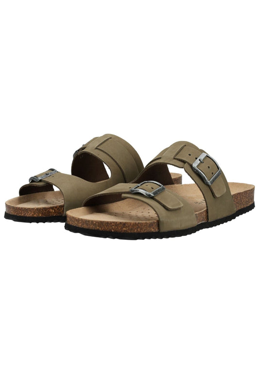Geox Pantoletten Nubukleder Military
