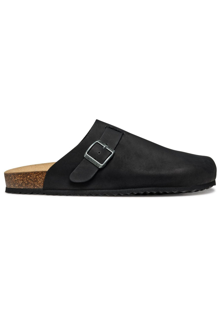 Geox Pantoletten Nubukleder Schwarz