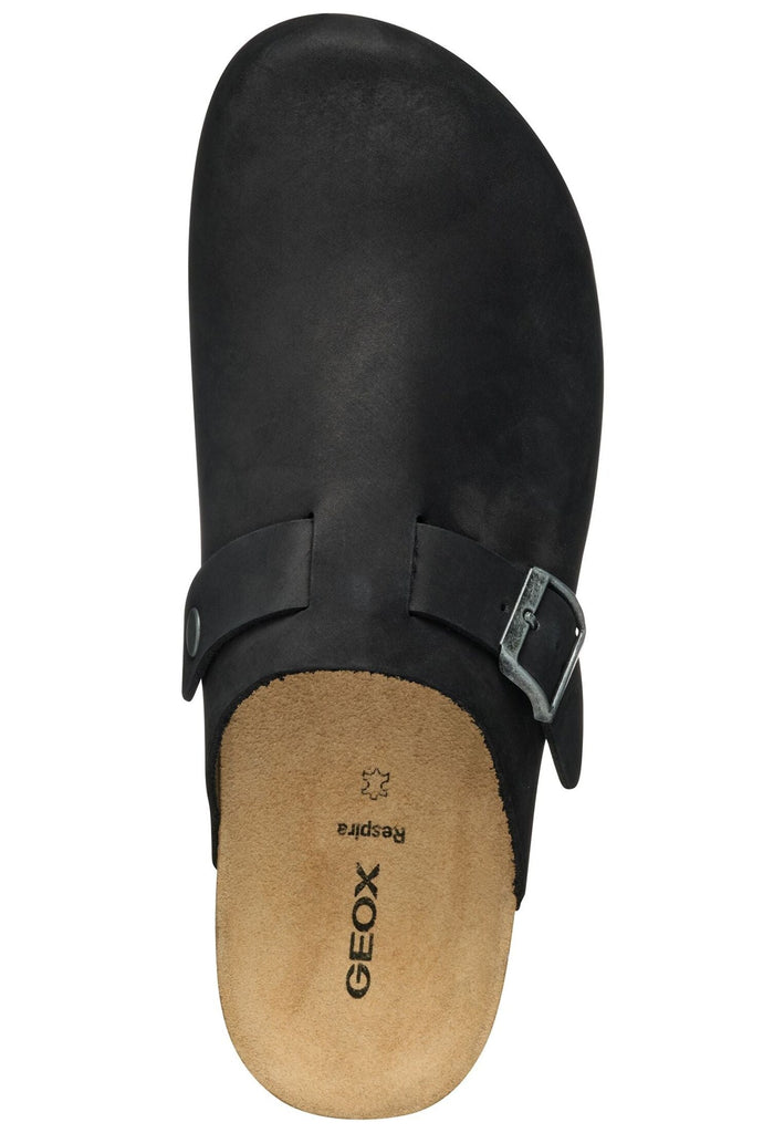 Geox Pantoletten Nubukleder Schwarz