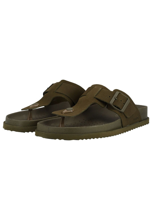 Geox Pantoletten Veloursleder Military