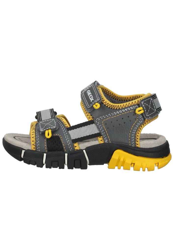 Sandalen Geox Sandalen Lederimitat/Mesh Grau/Gelb