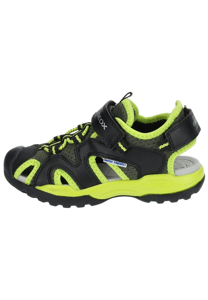 Sandalen Geox Sandalen Lederimitat/Mesh Schwarz/Lime