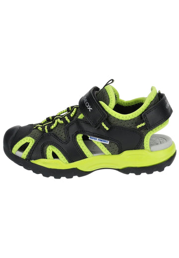 Sandalen Geox Sandalen Lederimitat/Mesh Schwarz/Lime