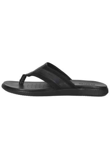 Sandalen Geox Zehensteg Leder/Textil Schwarz