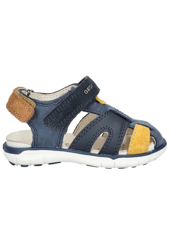 Geox Sandalen Leder/Synthetik Navy/Gelb