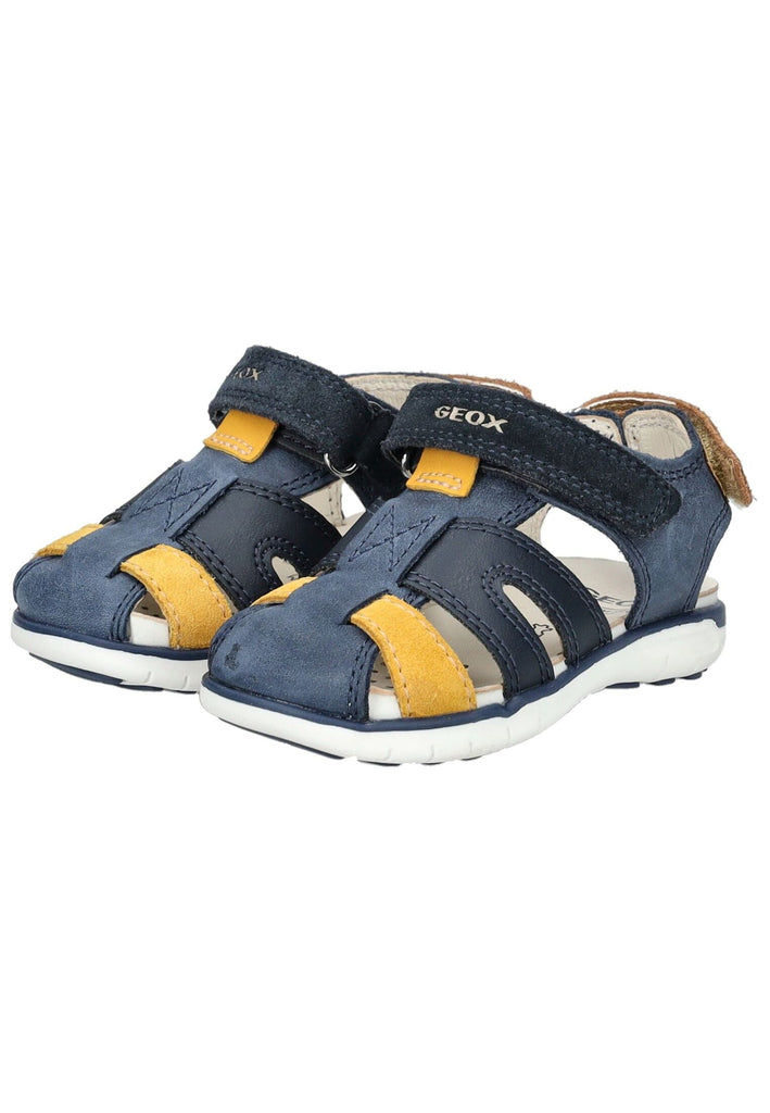 Geox Sandalen Leder/Synthetik Navy/Gelb