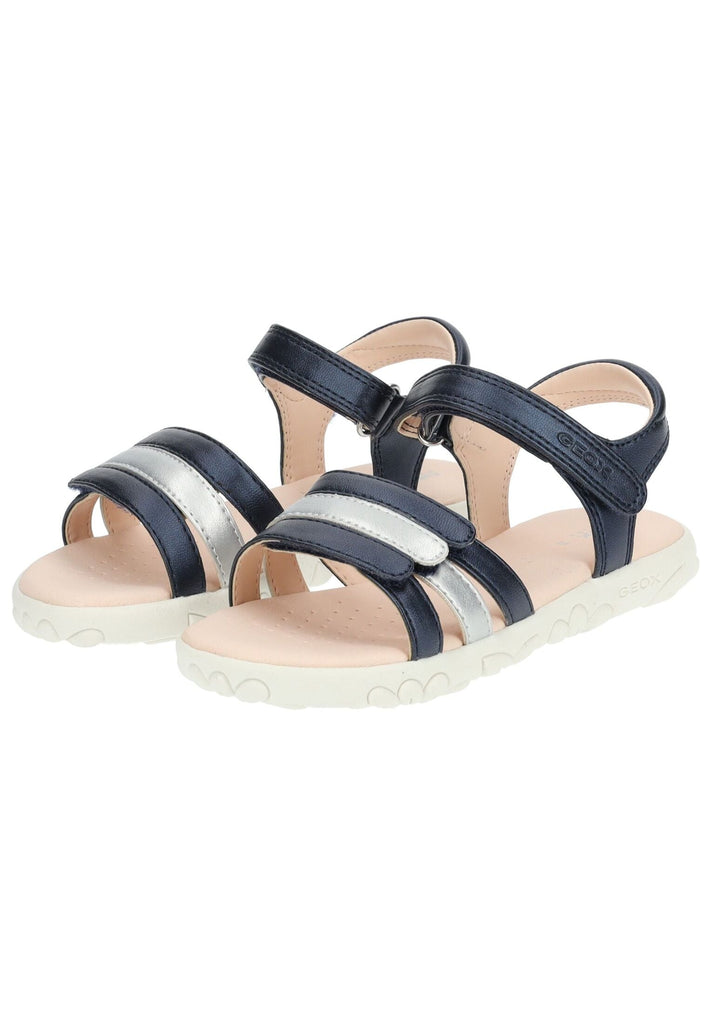 Geox Sandalen Lederimitat Blau/Silber