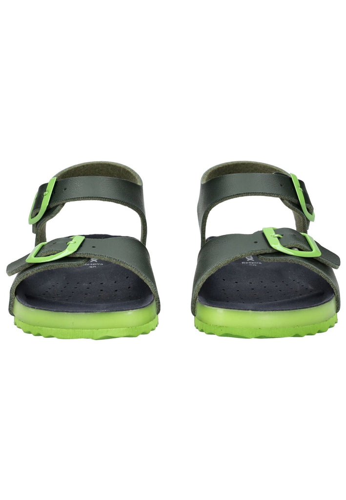 Geox Sandalen Lederimitat Grün/Gelb