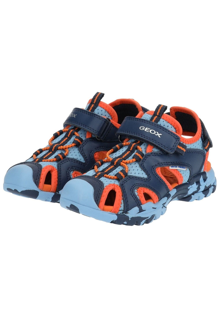 Geox Sandalen Lederimitat/Mesh Blau/Orange