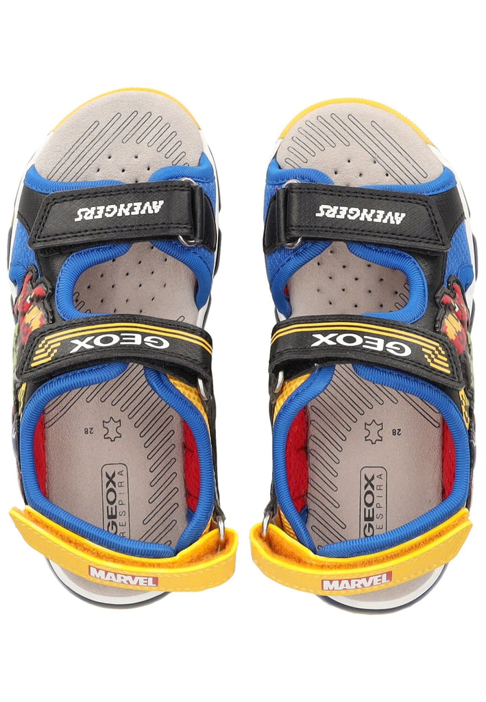 Geox Sandalen Lederimitat/Mesh Schwarz/Blau