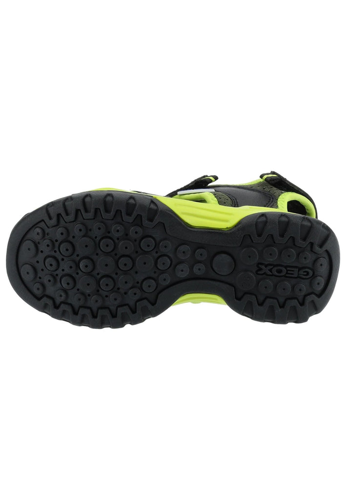 Geox Sandalen Lederimitat/Mesh Schwarz/Lime