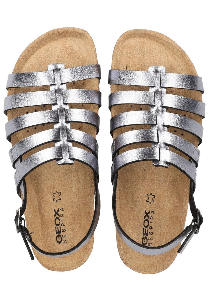 Geox Sandalen Lederimitat Metallic Anthracite