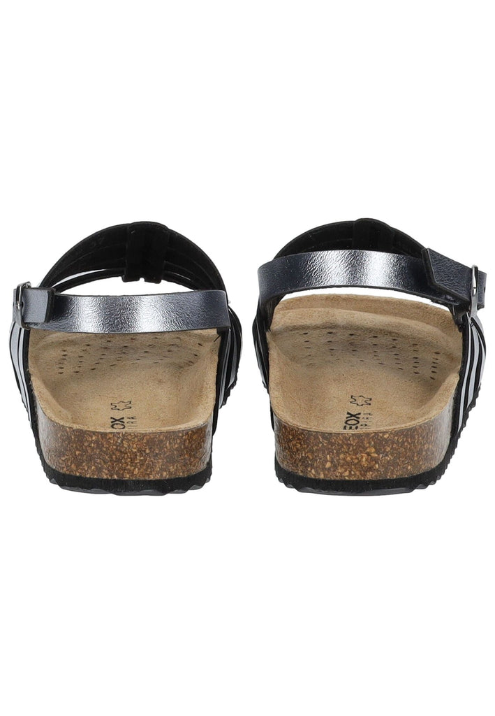 Geox Sandalen Lederimitat Metallic Anthracite