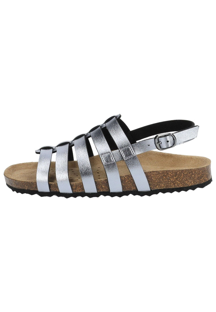 Geox Sandalen Lederimitat Metallic Anthracite