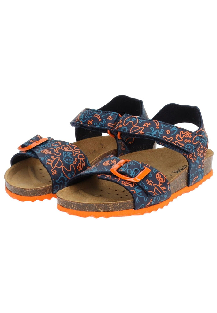 Geox Sandalen Lederimitat Navy/Orange