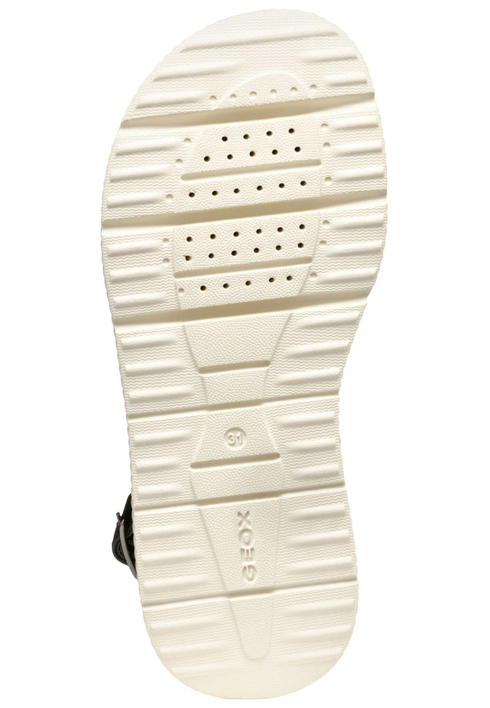 Geox Sandalen Lederimitat Schwarz/Weiß