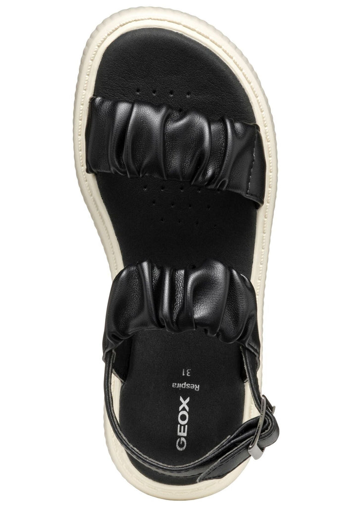 Geox Sandalen Lederimitat Schwarz/Weiß