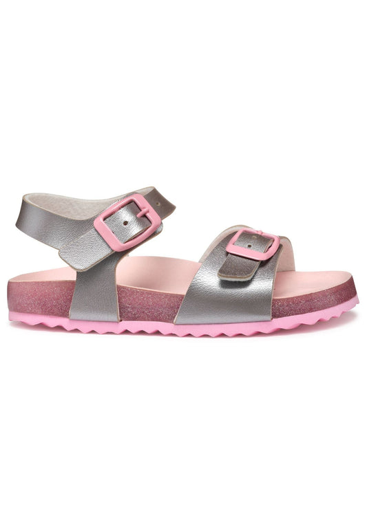 Geox Sandalen Lederimitat Silber/Rosa