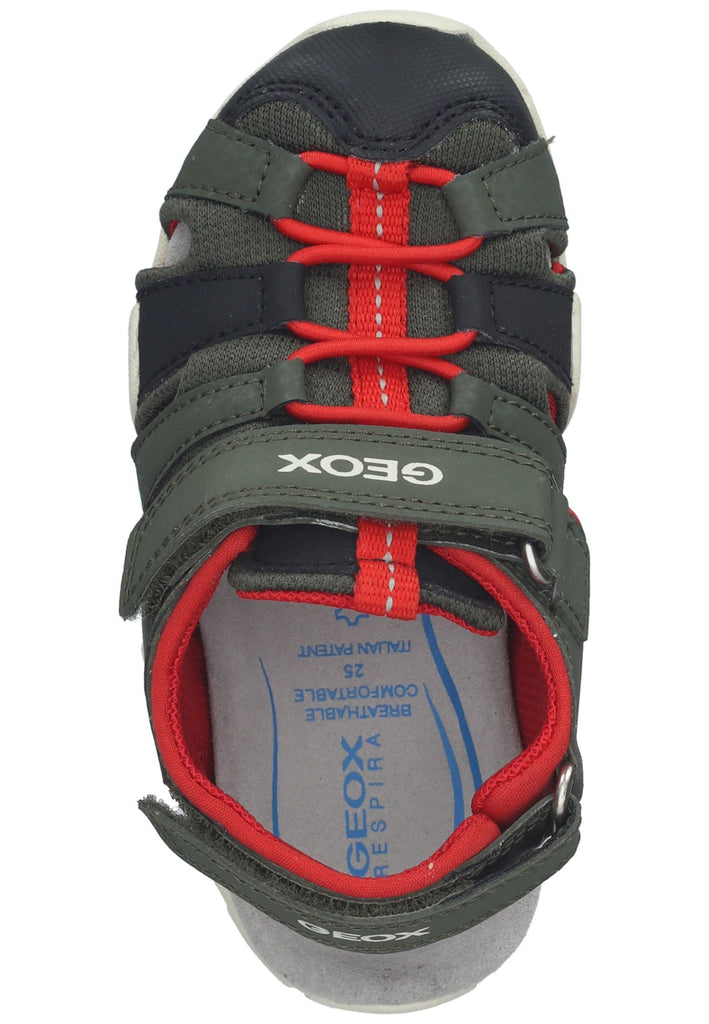 Geox Sandalen Lederimitat/Textil Dunkelgrün