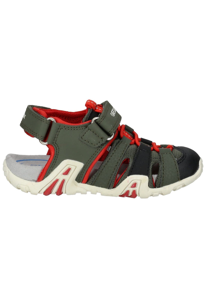 Geox Sandalen Lederimitat/Textil Dunkelgrün