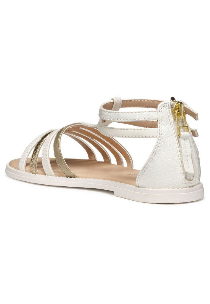 Geox Sandalen Lederimitat Weiß/Gold