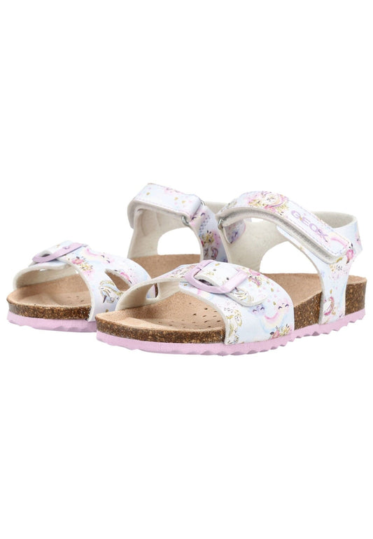 Geox Sandalen Lederimitat Weiß/Pink