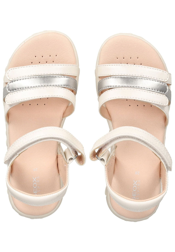 Geox Sandalen Lederimitat Weiß/Silber