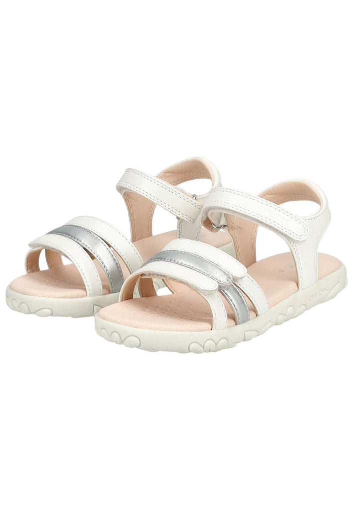 Geox Sandalen Lederimitat Weiß/Silber
