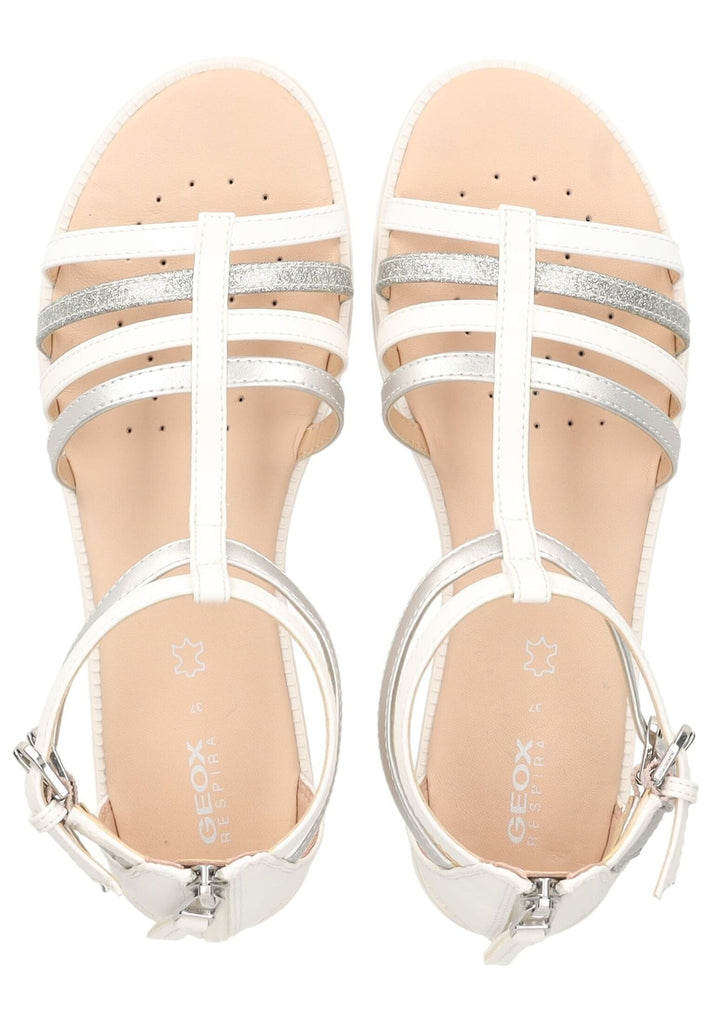 Geox Sandalen Lederimitat Weiß/Silber
