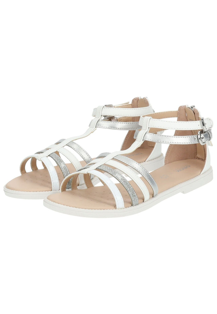 Geox Sandalen Lederimitat Weiß/Silber