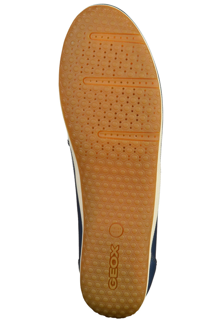 Geox Slipper Leder Blau/Beige