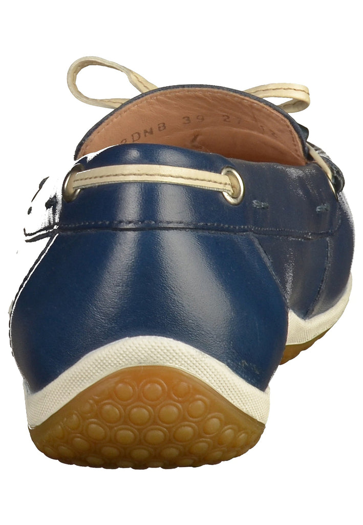 Geox Slipper Leder Blau/Beige