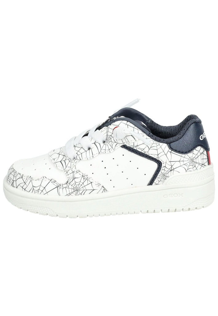 Sneaker Geox Sneaker Lederimitat/Mesh Weiß/Navy