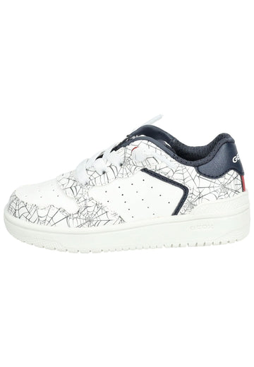 Sneaker Geox Sneaker Lederimitat/Mesh Weiß/Navy