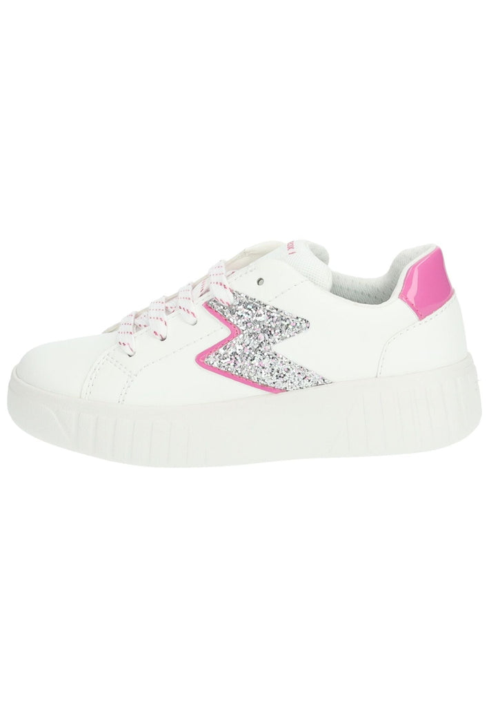 Sneaker Geox Sneaker Lederimitat/Mesh Weiß/Pink