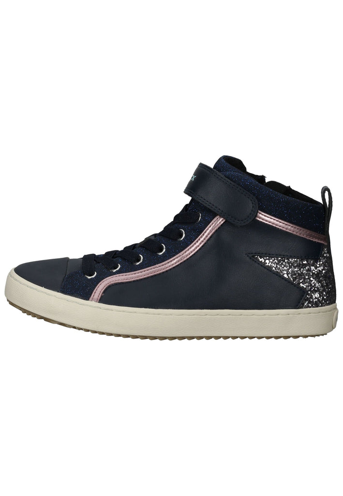 Sneaker Geox Sneaker Lederimitat/Textil Blau/Silber