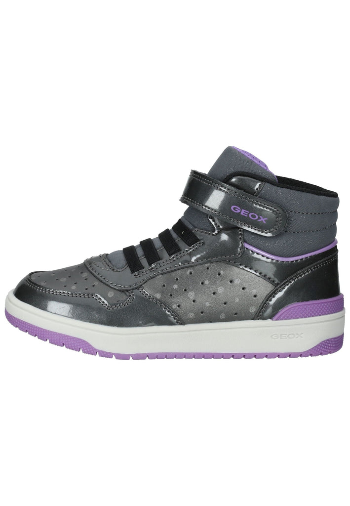 Sneaker Geox Sneaker Lederimitat/Textil Silber/Schwarz