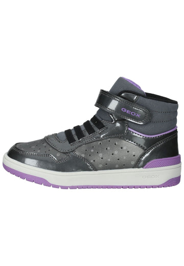 Sneaker Geox Sneaker Lederimitat/Textil Silber/Schwarz