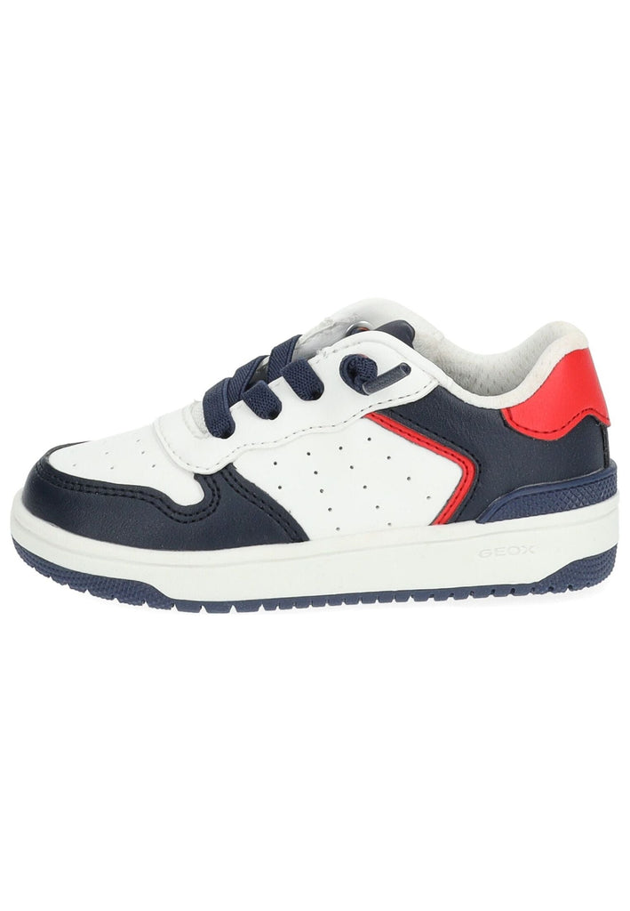 Sneaker Geox Sneaker Lederimitat/Textil Weiß/Navy